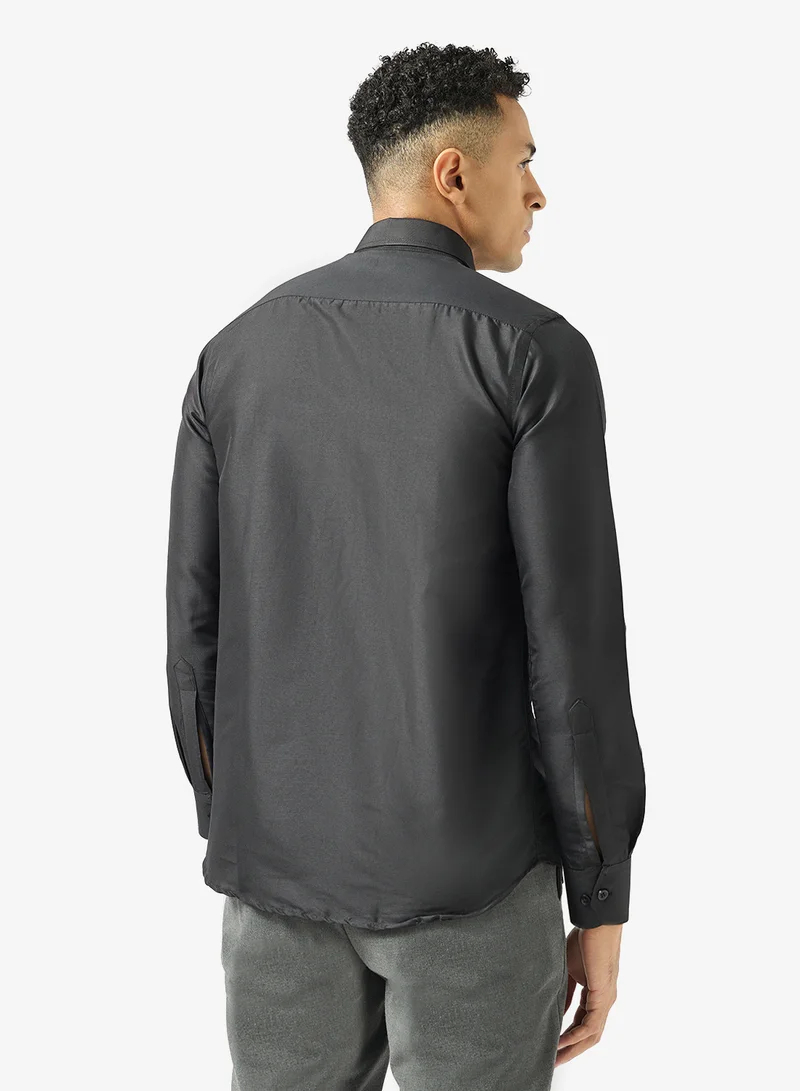 Robert Wood Bio-Wash Solid Cotton Shirt