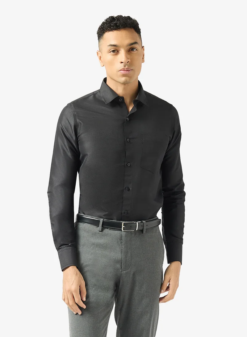 Robert Wood Bio-Wash Solid Cotton Shirt