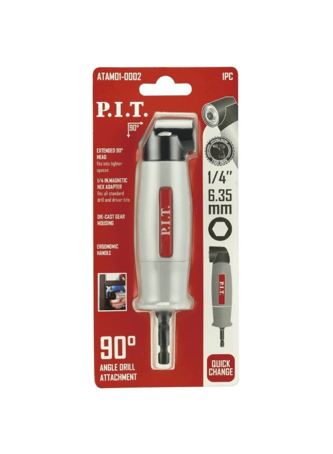 P.I.T 90 Degree Drill Angle Adapter 1/4 Inch Model ATAM01-0002