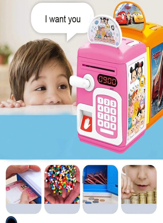 Mummy Please Kids Digital Piggy Bank with Electronic Lock,Money Safe Box wth Finger Print Sensor【Pack of 1】【Lotus Pink】 - Image 5