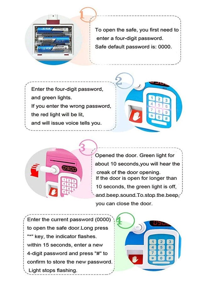 Mummy Please Kids Digital Piggy Bank with Electronic Lock,Money Safe Box wth Finger Print Sensor【Pack of 1】【Lotus Pink】 - Image 4