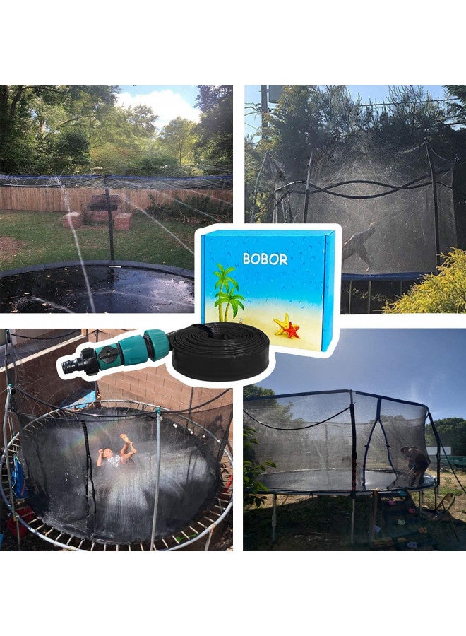Bobor Trampoline Sprinkler for Kids, Outdoor Backyard Water Park Fun Summer Outdoor Water Sprinkler Toys for Boys Girls (Black, 39ft) - Image 2