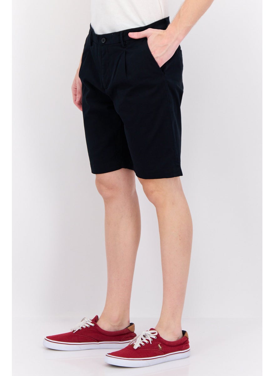 Gazzarrini - Men Solid Chino Shorts, Black - Image 1