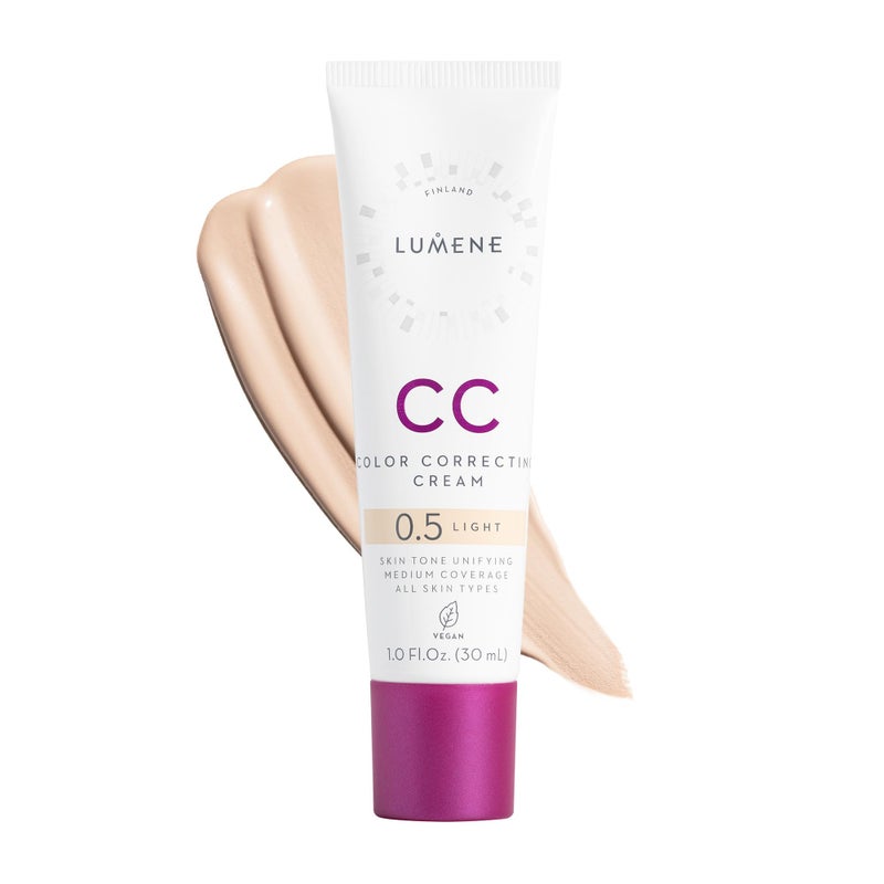 Lumene Color Correcting CC Cream - Lightweight Foundation - Medium Coverage - Redness Reducing Face Makeup for a Glowing Complexion - Vegan Formula + Suitable for All Skin Types - Light (1 fl oz) - Image 1