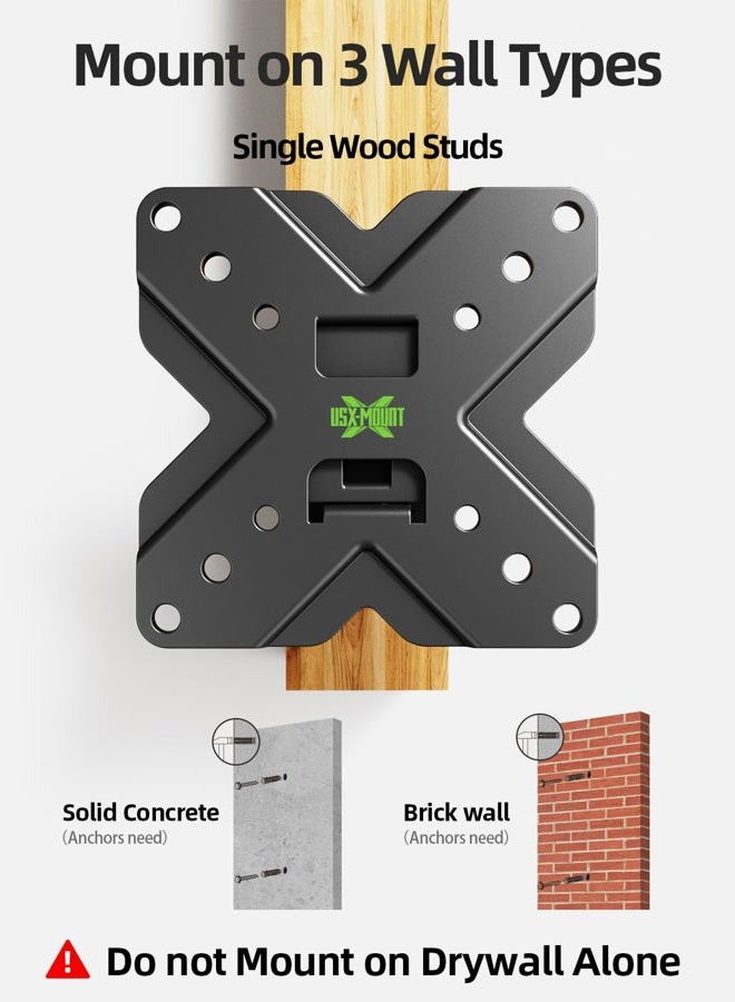 USX MOUNT TV Wall Mount Monitor Mount Bracket with Adjustable Tilt Swivel for 10inch to 26inch LED LCD OLED TVs and Monitors - VESA Size Up to 100x100mm and Weight Capacity Up to 22lbs-XMS002 - Image 5