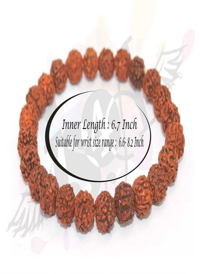 IS4A Genuine Himalayan Five Face Rudraksha Seeds Tibetan Wrist Bracelet Meditation Beads Prayer Charm Bracelets (Rudraksha One Bracelet) - Image 4