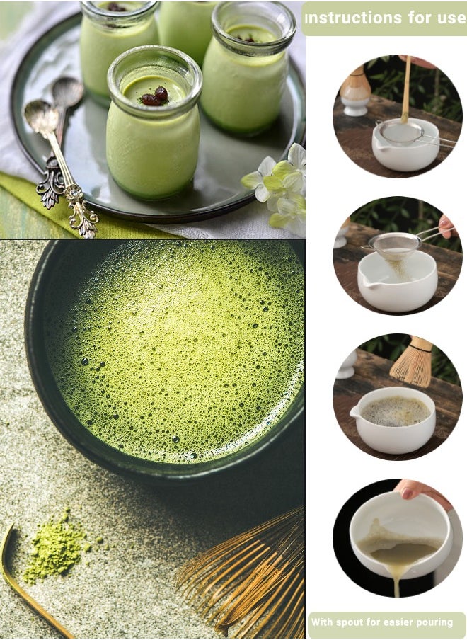 Super ZYouth 4 Piece Matcha Set, Matcha Whisk,Traditional Scoop, Matcha Bowl, Ceramic Whisk Holder,Traditional Matcha Tool Set for Matcha Tea Ceremony (White)  - Image 3