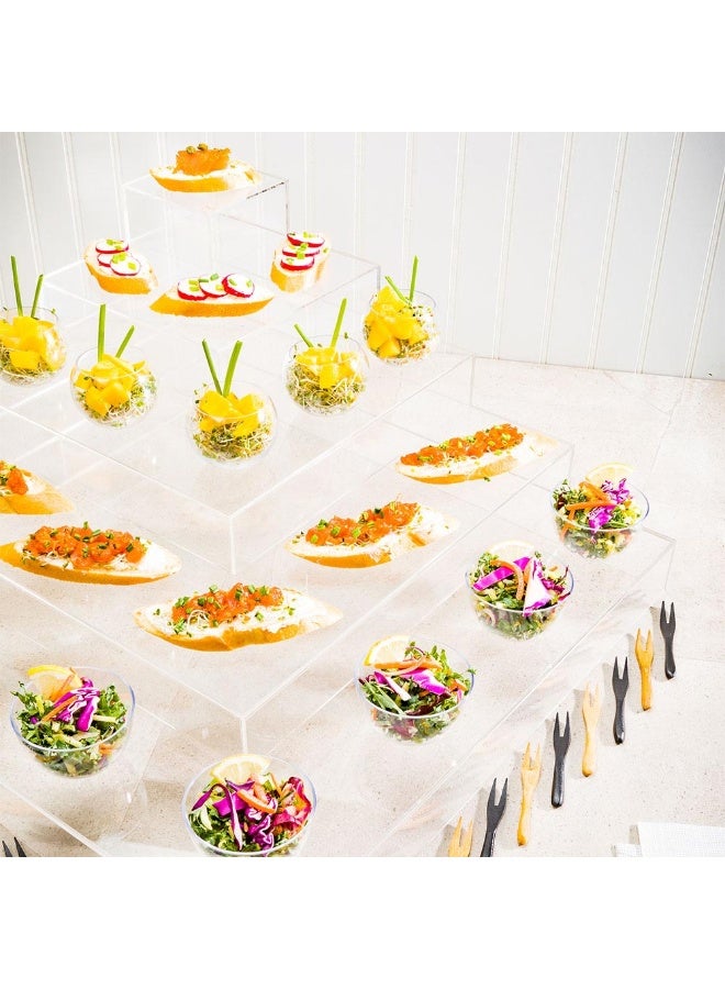 Restaurantware Clear Tek 19.7 x 19.7 x 9.8 Inch Dessert Tower Stand, 1 Pyramid Cupcake Holder For Parties - 5-Tiers, Sturdy, Clear Acrylic Wedding Cupcake Stand, Serve Appetizers Or Hors D'oeuvres  - Image 3