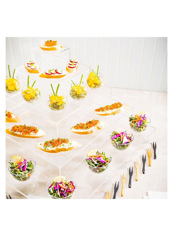 Restaurantware Clear Tek 19.7 x 19.7 x 9.8 Inch Dessert Tower Stand, 1 Pyramid Cupcake Holder For Parties - 5-Tiers, Sturdy, Clear Acrylic Wedding Cupcake Stand, Serve Appetizers Or Hors D'oeuvres  - Image 5
