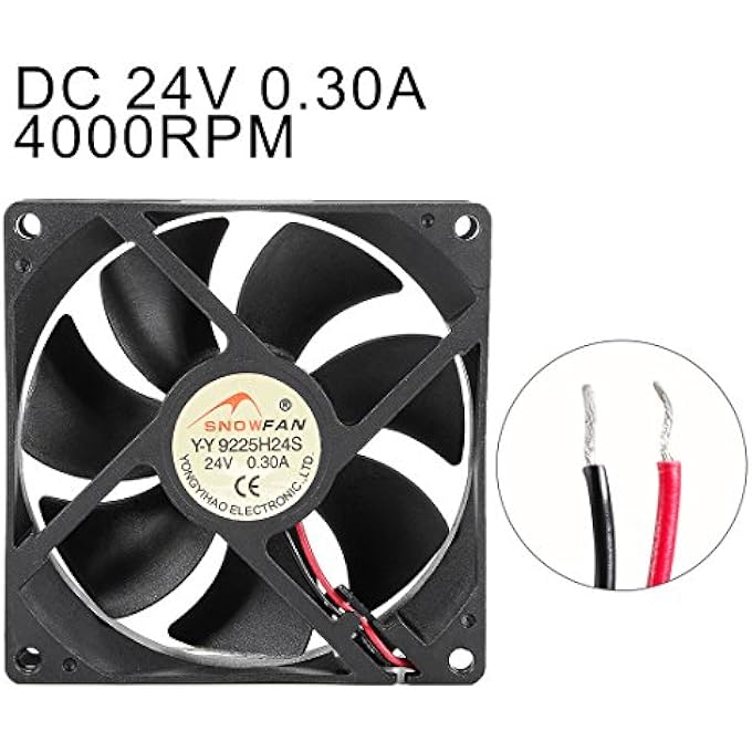 rayihni 92MM X 92MM X 25MM 24V DC COOLING FAN LONG LIFE HY BEARING COMPUTER CASE FAN - Image 2