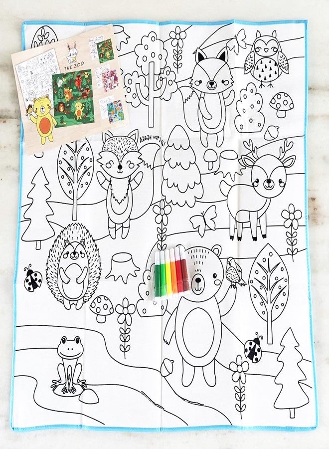 مورين بساط تلوين مائي من مورين®، بساط رسم وتلوين للأطفال، مع 6 أقلام تلوين مائية - Image 1