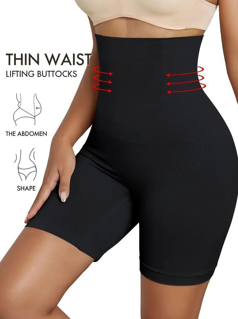 KeepCart Tummy Control Shapewear Shorts for Wome Body Shaper Slimmer High Waisted Shapewear Invisible Under Dress (Waist Size Fits 30-39 Inch) (Free-Size) Black - Image 3