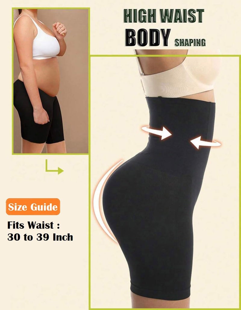 KeepCart Tummy Control Shapewear Shorts for Wome Body Shaper Slimmer High Waisted Shapewear Invisible Under Dress (Waist Size Fits 30-39 Inch) (Free-Size) Black - Image 5