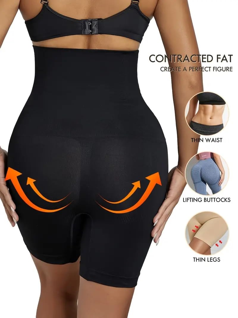 KeepCart Tummy Control Shapewear Shorts for Wome Body Shaper Slimmer High Waisted Shapewear Invisible Under Dress (Waist Size Fits 30-39 Inch) (Free-Size) Black - Image 2