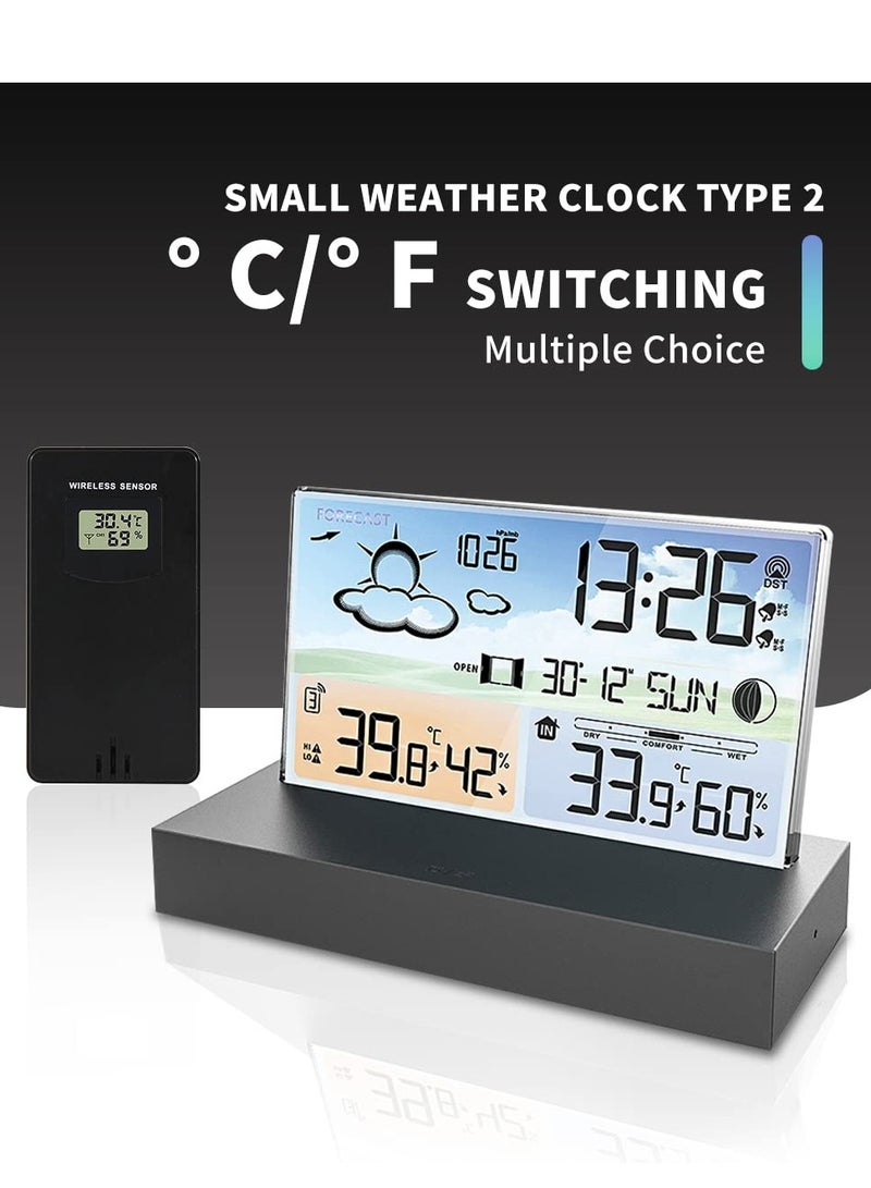 SYOSI Weather Station Outdoor Indoor Wifi Weather Stations Wireless Stations With Sensor Thermometer Hygrometer With Alarm Clock Digital Weather Stations With Forecast/Date Time/Moon Phase/Comfort - Image 3
