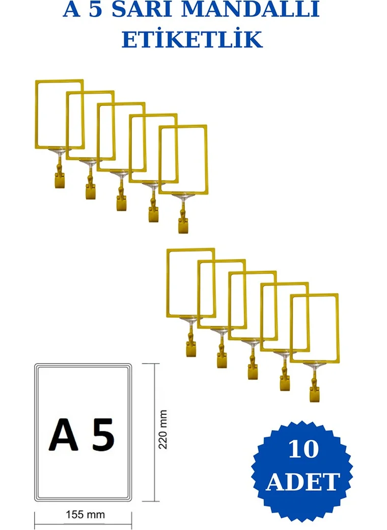 İstanbul Manken Istanbul Model 10 Pieces A5 Latch Shelf Tag Basket Tag Framed Label Holder Donkey Hanger Tag