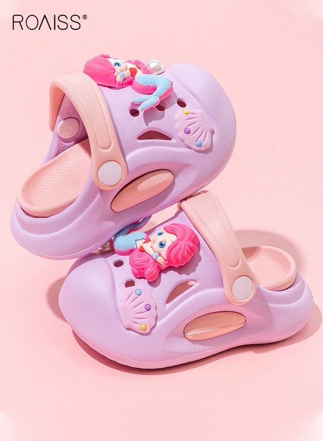 roaiss Kid's Summer Sandals, Comfort Clogs with EVA Non-slip Sole, Breathable Slippers with Mermaid Design, Kids Slip on Slides, Casual Beach Shoes for Kids  - Image 3