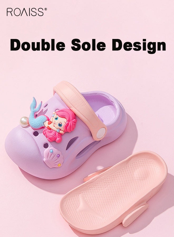 roaiss Kid's Summer Sandals, Comfort Clogs with EVA Non-slip Sole, Breathable Slippers with Mermaid Design, Kids Slip on Slides, Casual Beach Shoes for Kids  - Image 5