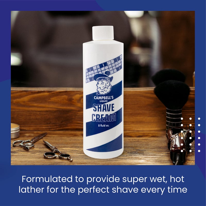 Campbell'S Campbellâ€™s Liquid Shave Cream Lather, Barber Shaving Cream Lather, Professional Shaving Supplies and Products, 8 Ounces, (Pack of 3) - Image 3