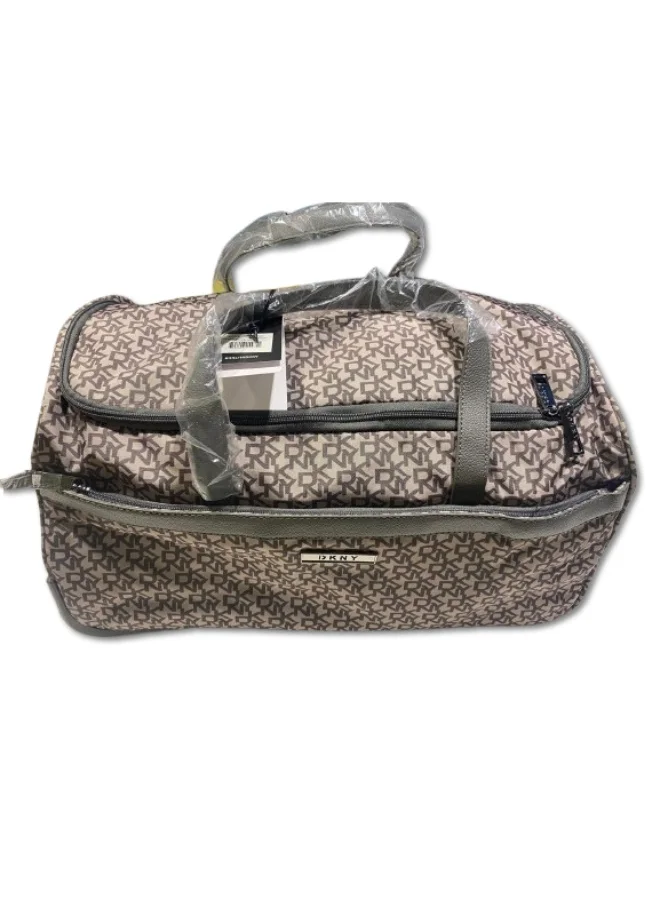 DKNY DKNY Vintage Signature Wheeled Duffle Bag – Iron/Smoke Color | One-Size Travel Duffle with Wheels & Telescopic Handle