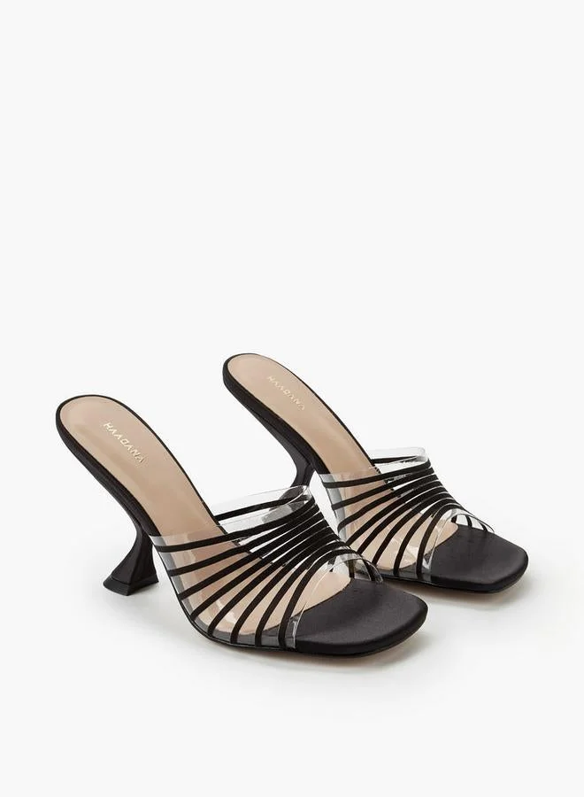 Haadana BLACK Women Flared Heel Sandals for Women | Best Price UAE