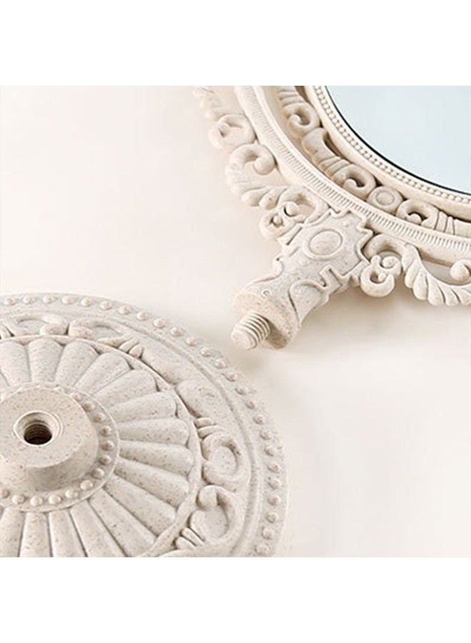 XPXKJ مرآة مكياج على شكل قلب 7" مع تكبير 3X مرآة مزدوجة الجوانب قابلة للدوران لمائدة الزينة في الحمام وغرفة النوم (على شكل قلب، بيج) - Image 3