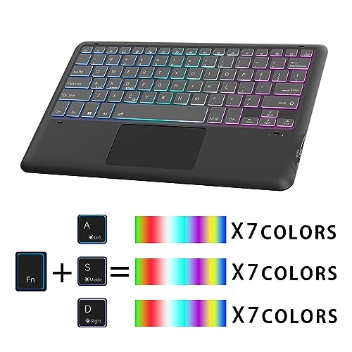 SNOODU for Lenovo Tab P12 2023 12.7 inch Keyboard Case: 3 Zone 7 Colors Backlit Trackpad Keyboard for 12.7" Lenovo Tablet P12 2023 - Detachable Smart Touchpad Wireless Keyboard Folio Cover with Pen Holder - Image 2