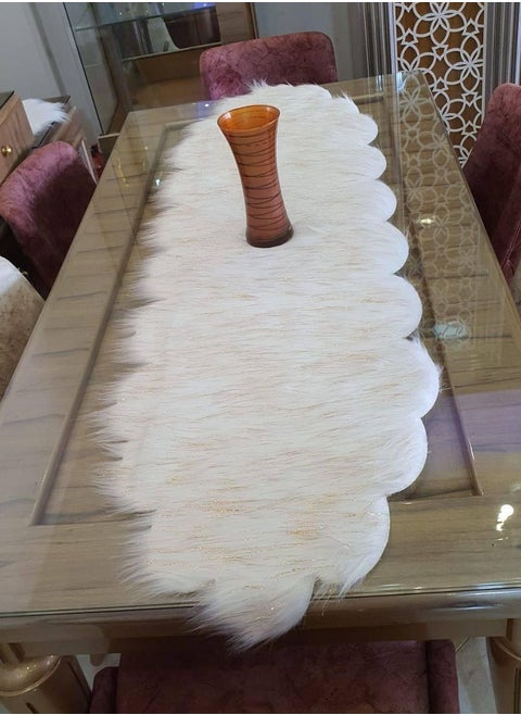 Multi-use cloud runner, soft thick fur, size 150*40 cm, white colour