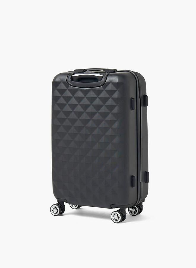 Wave Textured Hardcase Luggage Trolley With Retractable Handle - 28 Inches Check-In Bag - Image 3