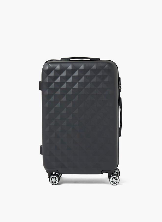 Wave Textured Hardcase Luggage Trolley With Retractable Handle - 28 Inches Check-In Bag - Image 2