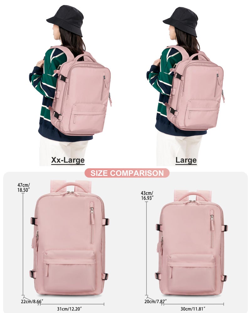 VGCUB Large Travel Backpack Bag for Women Men,Carry on Backpack,17 Inch Laptop Business Work Waterproof Backpack with Laptop Compartment,Person Item Flight Approved,Mochila de Viaje,Pink Large - Image 2