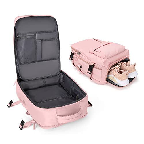 VGCUB Large Travel Backpack Bag for Women Men,Carry on Backpack,17 Inch Laptop Business Work Waterproof Backpack with Laptop Compartment,Person Item Flight Approved,Mochila de Viaje,Pink Large - Image 1
