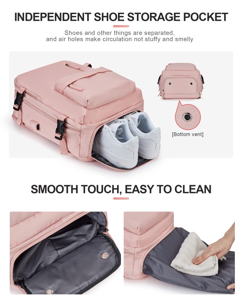 VGCUB Large Travel Backpack Bag for Women Men,Carry on Backpack,17 Inch Laptop Business Work Waterproof Backpack with Laptop Compartment,Person Item Flight Approved,Mochila de Viaje,Pink Large - Image 5