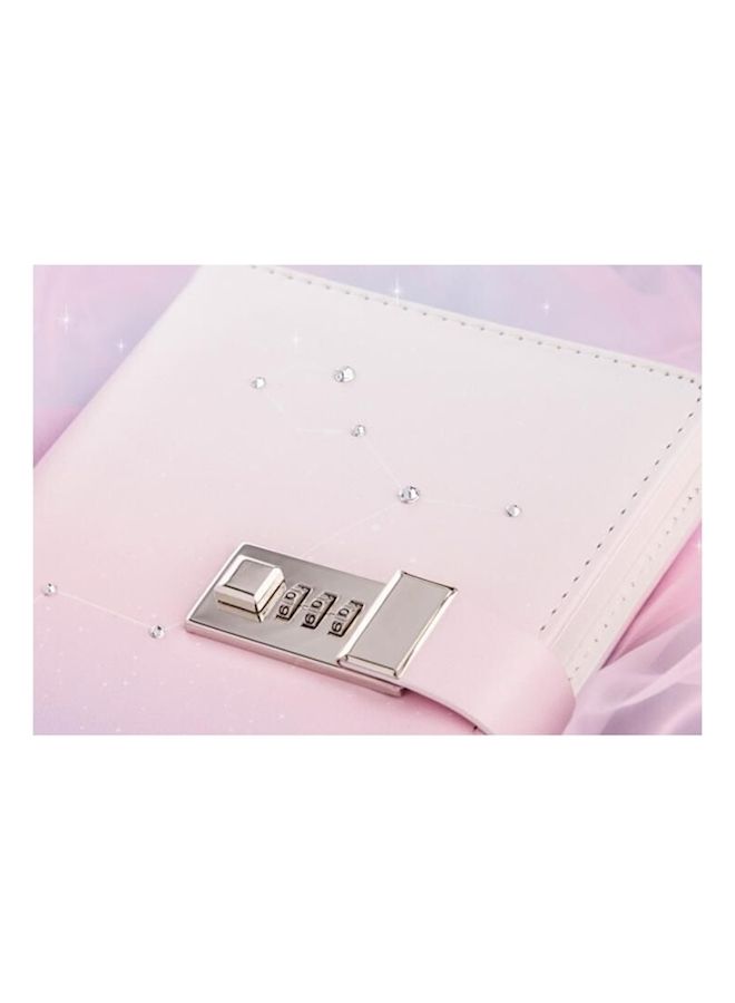 Loquat 12 Constellations Starry Lock Diary Notebook Purple/Pink/White - Image 4