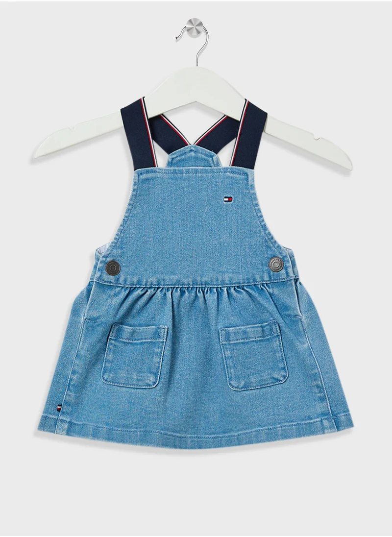 تومي هيلفيغر Kids Essential Denim Dungaree Dress