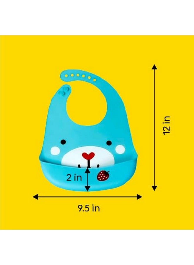 My NewBorn By 10Club Silicone Baby Bib (1 Pc) For Feeding & Weaning Babies & Toddlers, Waterproof, Washable & Reusable, Non Messy Easy Cleaning, No Bad Odour, Adjustable Neckline With Buttons - Image 5