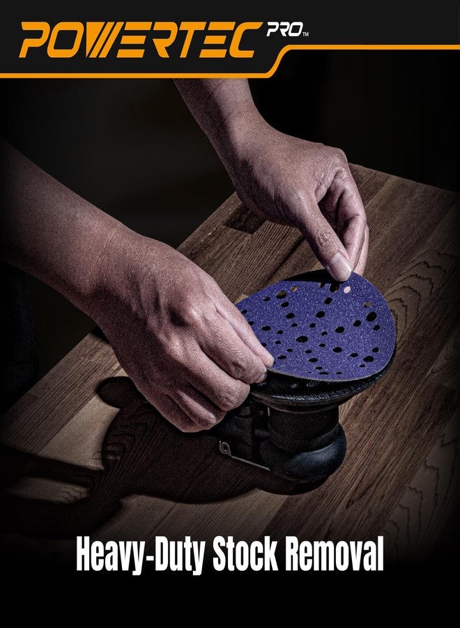 باورتيك أقراص صنفرة POWERTEC PRO، 50 قطعة، 6 بوصات، 49 فتحة، ورق صنفرة خلفي من مادة الزركونيا، بحبيبات 80، لصنفرة مدارية عشوائية من Festool - سيارات، دهانات، معادن، أعمال خشبية (46108Z-50) - Image 3