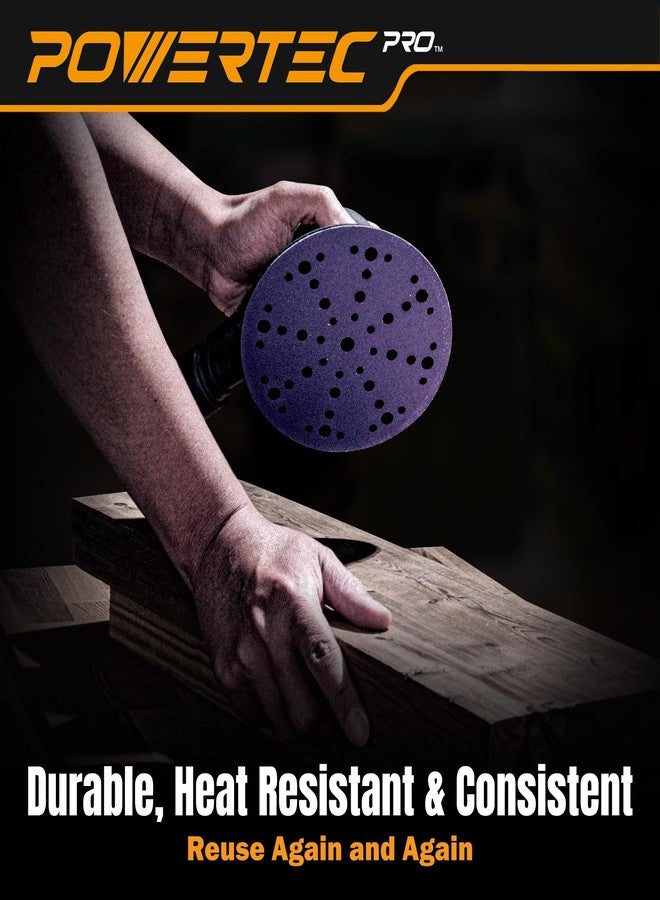 باورتيك أقراص صنفرة POWERTEC PRO، 50 قطعة، 6 بوصات، 49 فتحة، ورق صنفرة خلفي من مادة الزركونيا، بحبيبات 80، لصنفرة مدارية عشوائية من Festool - سيارات، دهانات، معادن، أعمال خشبية (46108Z-50) - Image 4