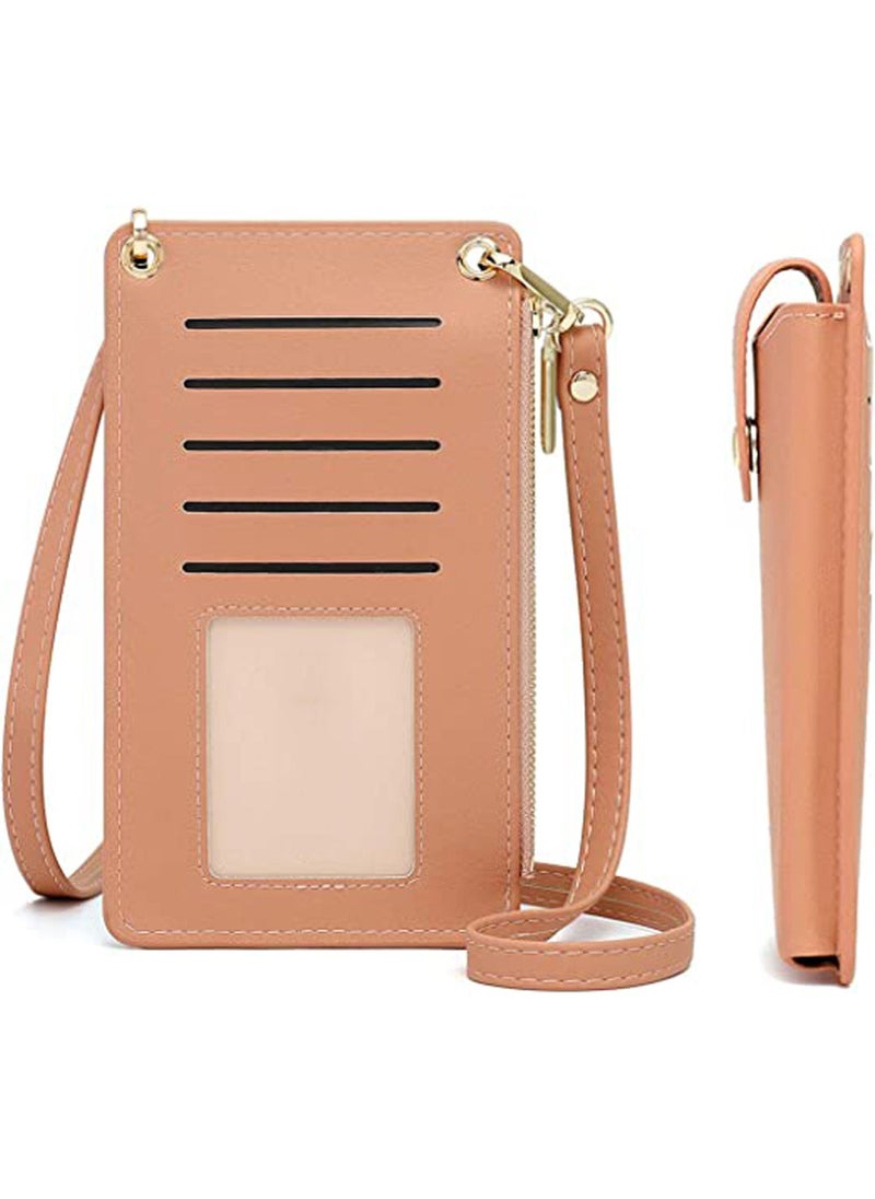 Rock Pow - Womens Cellphone Crossbody Bag Small Light Leather Shoulder Purse Handbag Card Wallet Lanyard Case Girls Satchel Pouch - Image 1