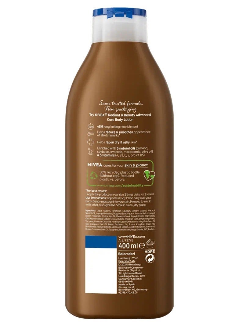 Nivea Body Lotion Radiant & Beauty Advanced Care For dry skin 400ml - Image 2