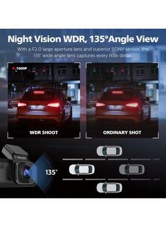 Philips Philips CVR608 Front and Rear Car Camera - HD Video Recording with Collision Detection and Motion Detection  - Image 2