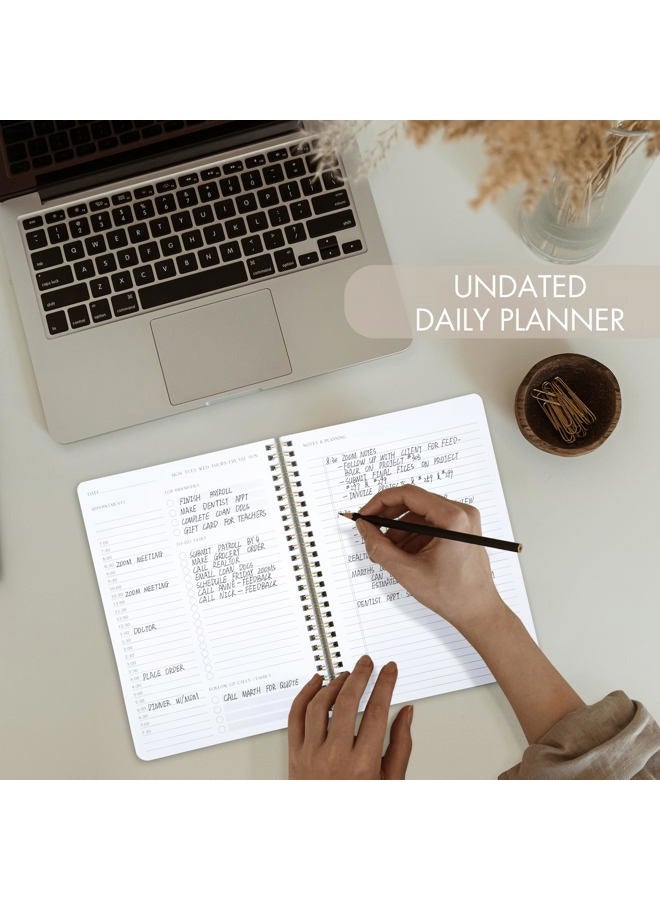 ZICOTO Beautiful Daily Planner And Notebook With Hourly Schedule - Aesthetic Spiral To do List Notepad to Easily Organize Your Work Tasks And Appointments - The Perfect Office Supplies For Women - Image 5