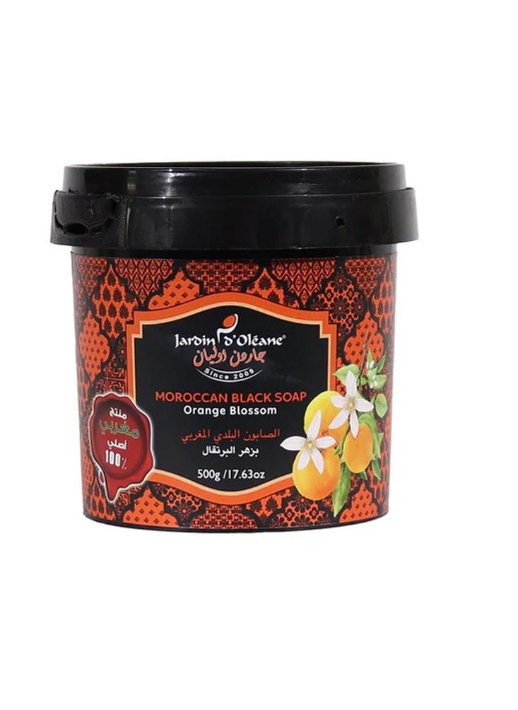 Jardin de l'OLIVIER - Moroccan Black Soap Orange 500grams - Image 1