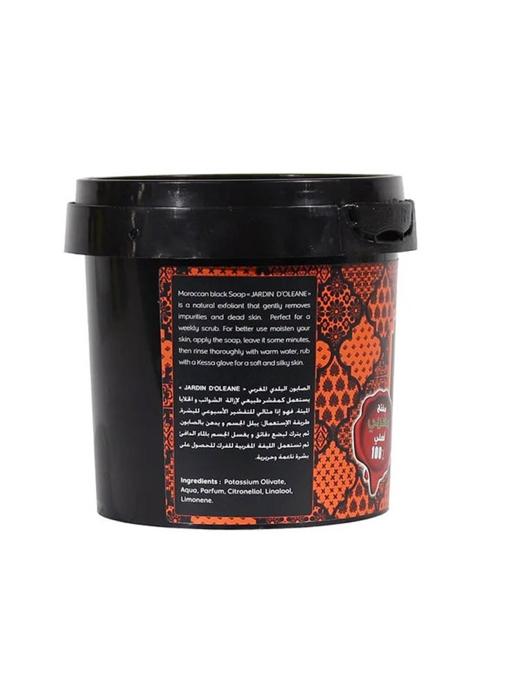 Jardin de l'OLIVIER - Moroccan Black Soap Orange 500grams - Image 1