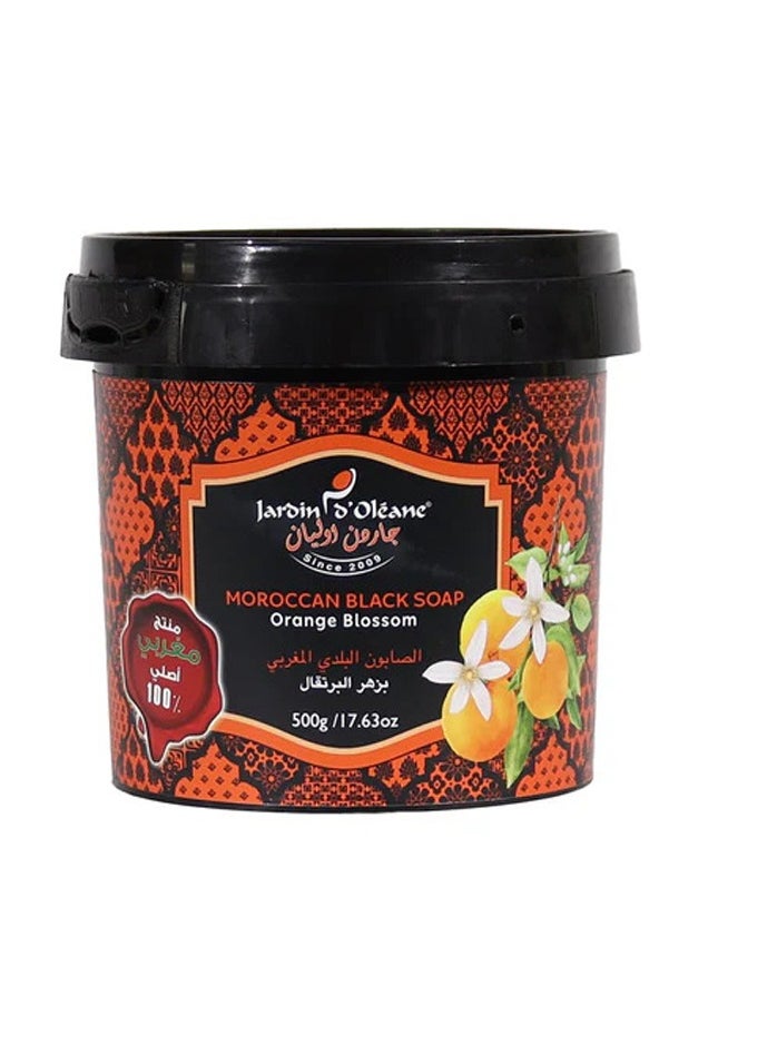 Jardin de l'OLIVIER - Moroccan Black Soap Orange 500grams - Image 1