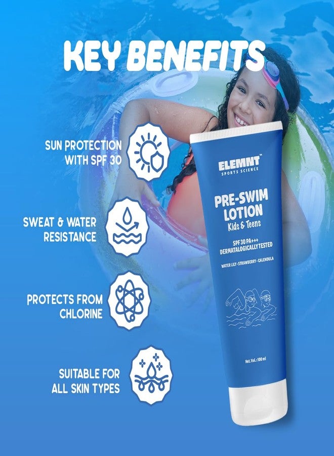 Elemnt Pre Swim SPF 30 Body Lotion for Kids & Teens | Chlorine Protection, Anti-tan Body Lotion, Protection from Sea Water Impurities & Pool Chemicals | Safe for Sensitive, Dry & Normal Skin | Upto 60 mins of Water Resistance | 100 ML (2) - Image 2