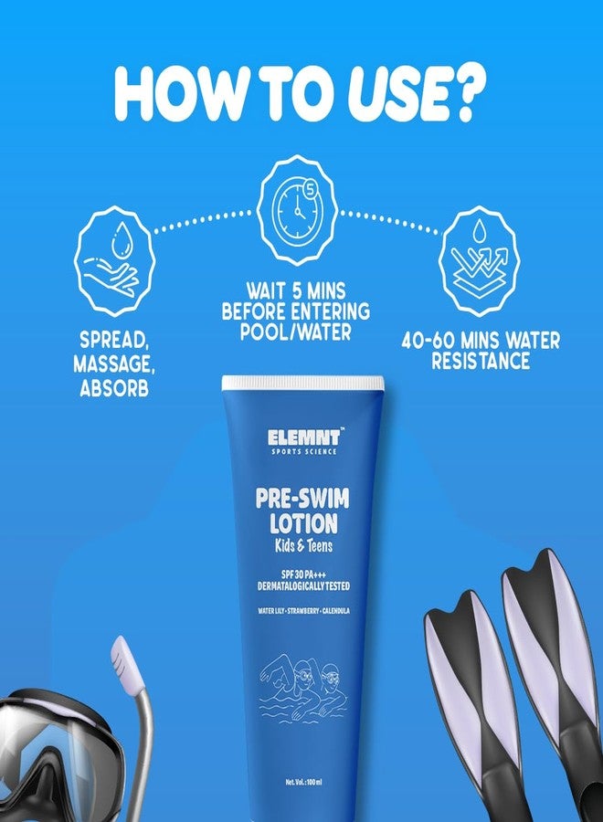 Elemnt Pre Swim SPF 30 Body Lotion for Kids & Teens | Chlorine Protection, Anti-tan Body Lotion, Protection from Sea Water Impurities & Pool Chemicals | Safe for Sensitive, Dry & Normal Skin | Upto 60 mins of Water Resistance | 100 ML (2) - Image 3