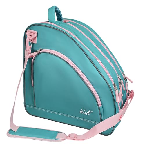 WOLT Ice Skate Bag Inline Roller Skate Bag with Adjustable Shoulder Strap for Both Youth and AdultsMint Green - Image 1