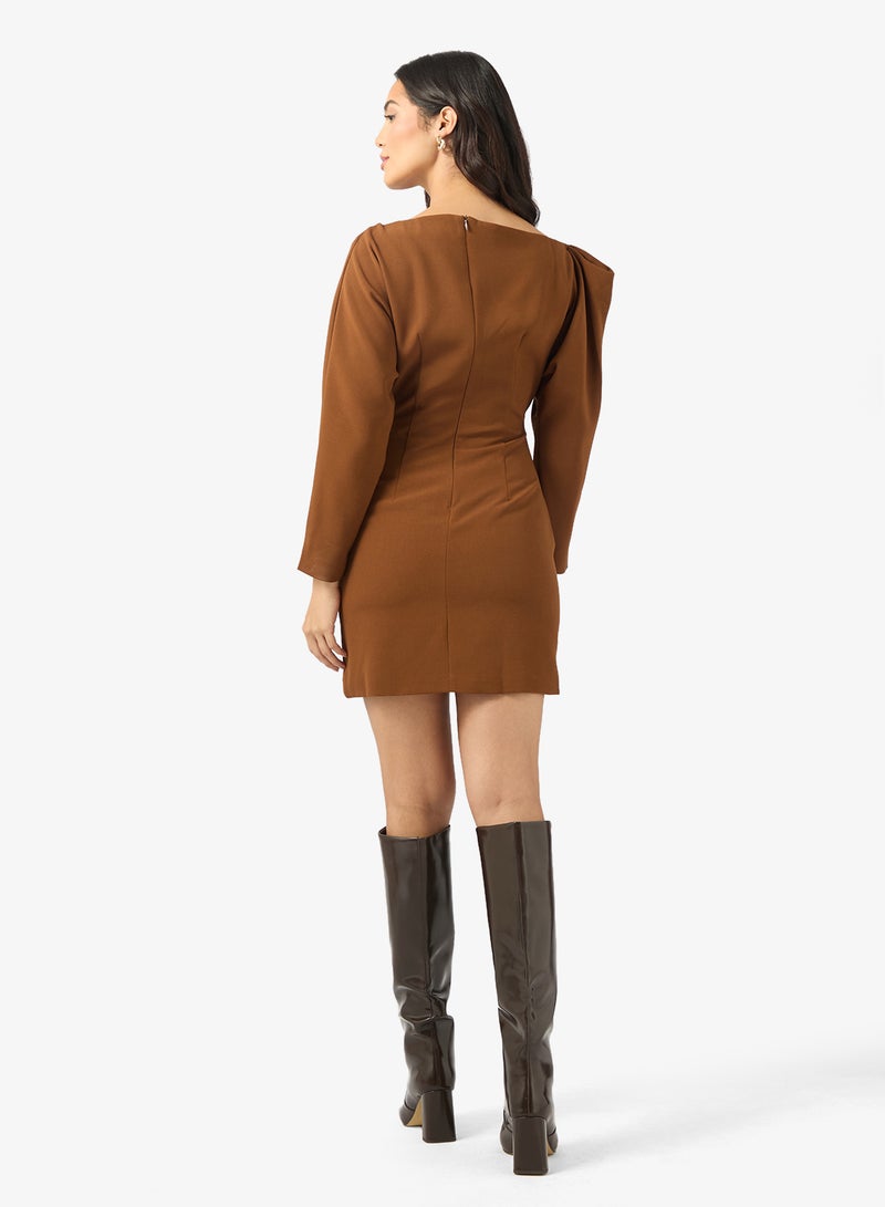 BCBG Asymmetric Shoulder Mini Dress - Image 2