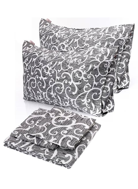 Flat bed sheet set 3pcs,220*235 cm + 2 Free Pillowcases, petal design